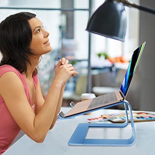 Laptop Stand,Ergonomic Aluminum Laptop Mount Computer Stand,Detachable Laptop Riser,Notebook Holder Stand,All 10-17.3" Laptops (Sky Blue) - Image 6
