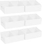 DIMJ Large Closet Shelf Organizer Bins 6 Packs with Handles and Divider, Fabric Trapezoid Storage Baskets, Foldable Clothes Containers Box for Shelf, Towel, Book, Toy, Purse, Hats, ,White