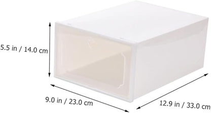 VICASKY Large Plastic Shoe Storage Boxes Set of 6 with Flip- Design Thickened Stackable Organizer for Women’s Shoes Pearl White for Closet and Home
