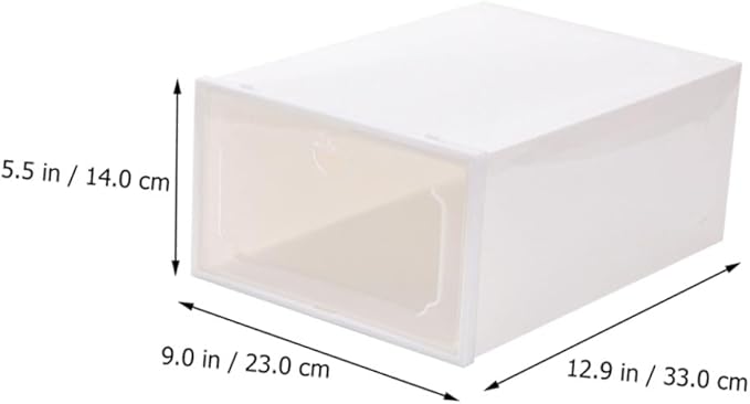 Large Capacity Shoe Storage Box Set, 6pcs Thickened Plastic Drawer-type Shoe Organizer with Flip Lid, Stackable Storage Case for Closet and Home Use