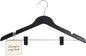 All Hung Up Hangers Slim Plastic Clothes Hangers with Clips, Space-Saving Design with Non-Slip Grip, Durable for Everyday Use, Black, 12pcs