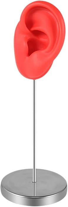 Vaveren Silicone Ear Model Organizer,Reusable Body Part Earring Display Stand Holder for Retails Shows Piercing Practice Instructions