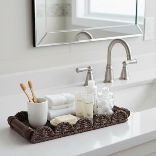 CubesLand Bathroom Toilet Paper Tray Organizer, Scalloped Decorative Tray - Image 4