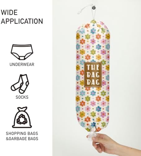 Flower Grocery Bag Organizer - Plastic Bag Holders for Kitchen, Pantry, Laundry Room - Home Decor Gifts - Image 2