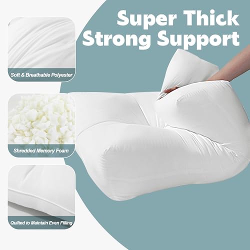 HOMBYS Shredded Foam Sofa Back Cushions, Supportive Back Cushion Replacement for Couch, Stuffing Filling Lumbar Support Pillow for Couch, Bed, Floor, (31.4"x18"x5") - Image 3