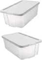 2pcs Stackable Plastic Shoes Storage Boxes with Lids, Shoe Organizer Cases for Household Closet and Kitchen Storage