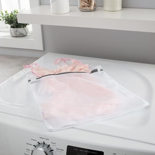 Laundry 360 Large Mesh Wash Bag | Laundry | Washing Machine | Zipper Closure | Prevents Pulling and Tearing | Clothes | Garments | Delicates | Socks | White - Image 7