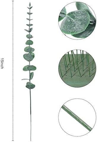 300 Pcs Eucalyptus Stems Faux Greenery Artificial Eucalyptus Leaves Eucalyptus Decor Greenery Stems Faux Greenery Branches for Wedding Centerpiece Flowers Bouquet Farmhouse Home Decor (Dark Green) - Image 2