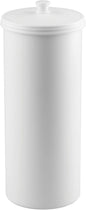 iDesign Freestanding Bathroom Toilet Paper Storage Holder with Lid for 3 Extra Rolls, White