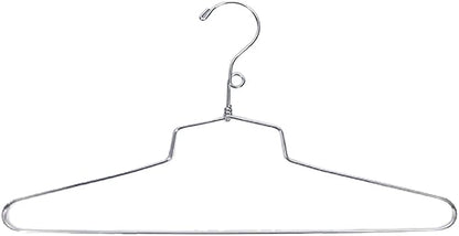 NAHANCO Metal Shirt Hangers - 16" Chrome-Plated, Loop Hook (Pack of 100)
