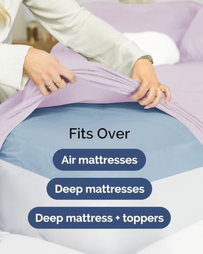 CGK Linens 2 Pack Extra Deep Twin Fitted Sheets - Light Lavender - Image 7