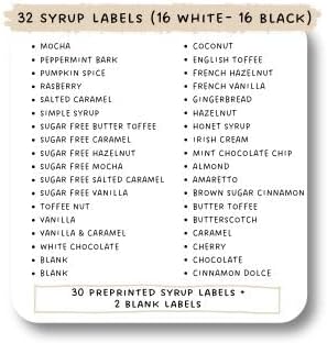 Coffee Bar Accessories: Coffee Syrup Dispenser Set with 2 Glass Bottles (19.6 Oz), Gold Pumps, Funnel, Waterproof Syrup Labels, 2 Golden Spoons, and Straw Brush - Elegant Syrup Dispenser