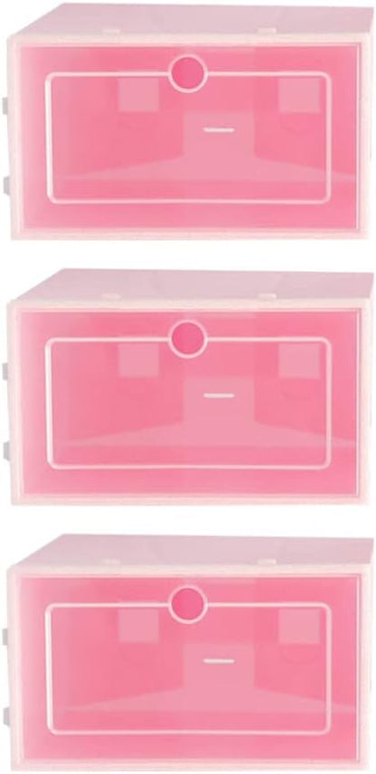 Cabilock Shoe Storage Bin 6 Pack Foldable Shoe Boxes Clear Plastic Containers Closet Organizers