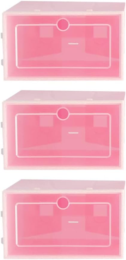 Cabilock Shoe Storage Bin 6 Pack Foldable Shoe Boxes Clear Plastic Containers Closet Organizers