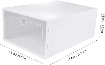 iplusmile 6pcs Transparent Shoe Boxes Thickened Drawer Type Organizer for Closet Dust Plastic Storage for High Heels Sneakers Boots Stackable Multi Functional Shoe Container with Random