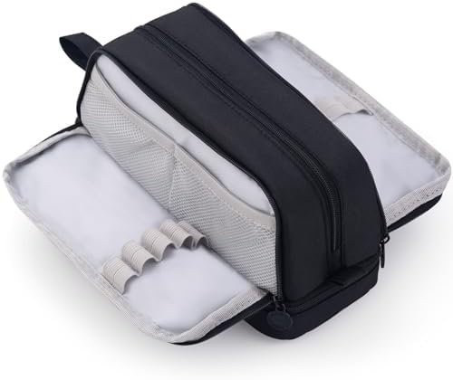 CICIMELON Large Capacity Pen Pencil Case with 4 Compartments, Multi-Slot Pencil Pouch Bag Aesthetic School Supplies Organizer for Teens Adults (Black) by CICIMELON