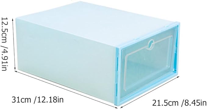 MAGICLULU 6pcs Women Shoes Storage Box Plastic Clamshell Shoe Organizer 31x21.5x12.5cm Stackable Storage Case for Closet and Travel
