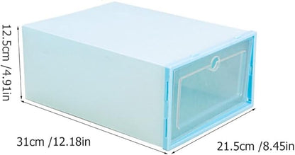 MAGICLULU 6pcs Women Shoes Storage Box Plastic Clamshell Shoe Organizer 31x21.5x12.5cm Stackable Storage Case for Closet and Travel