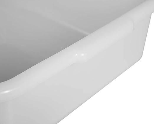 4-Pack Bus Box, 13 L Commercial Plastic Bus Tubs, White Wash Dish Basin