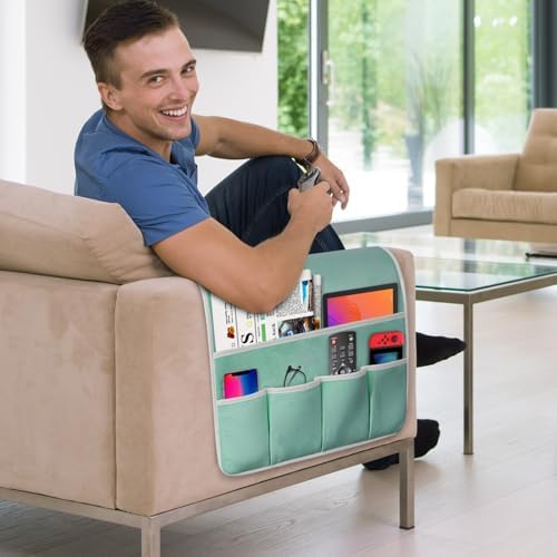 Remote Control Holder for Armchair Caddy, Remote Holder with 5 Pockets - Image 2