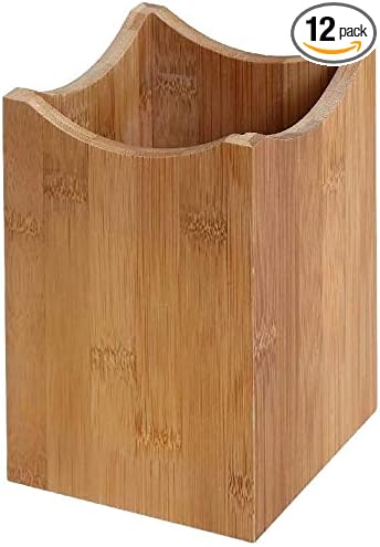 YBM HOME Pack of 12 Bamboo Utensil Holder for Kitchen Cooking Tools, Cutlery, and Silverware 331