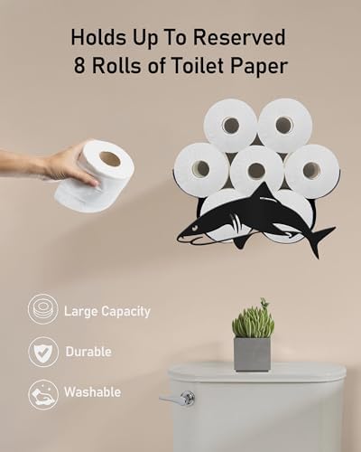 Shark Toilet Paper Holder, Wall Mounted Toilet Paper Storage - Image 2