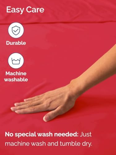 CGK Extra Deep Full Single Fitted Sheet Only - Red - Image 5