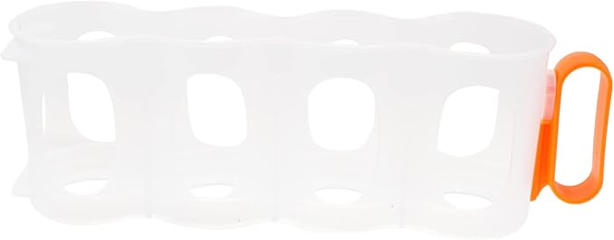 Cabilock Soda Can Organizer Stackable Beverage Storage Bin for Refrigerator Canned Food Dispenser Holder for Kitchen and Bar Orange Space-Saving Design