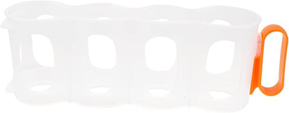 Cabilock Soda Can Organizer Stackable Beverage Storage Bin for Refrigerator Canned Food Dispenser Holder for Kitchen and Bar Orange Space-Saving Design