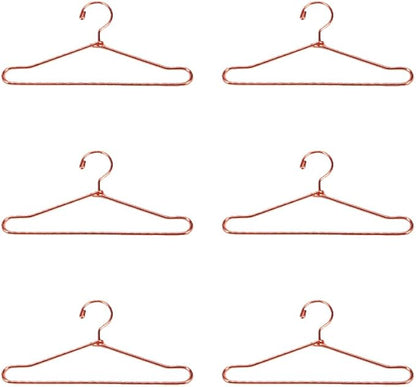 20Pcs Mini Hangers Metal Doll Clothes Holders Wire Rack Stand Doll Clothes Rack for Doll Clothes Gown Dress Outfit Doll Clothes Accessories (Rose Gold,15cm)
