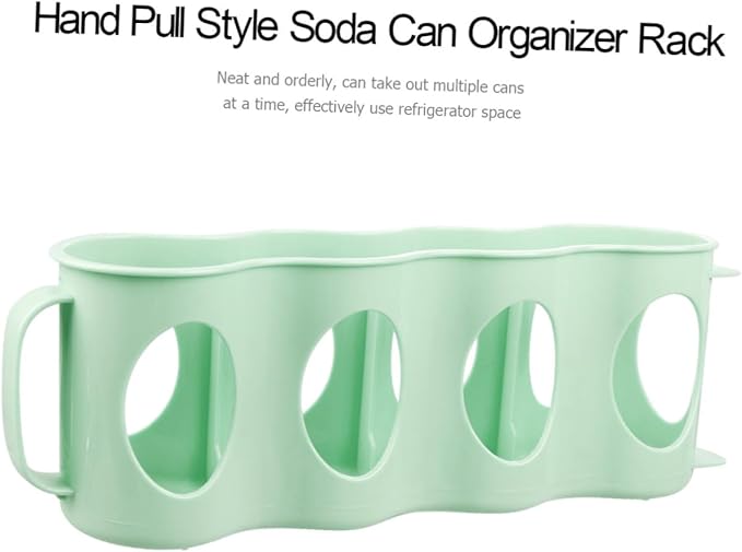 Holibanna 2pcs Hand Pull Beverage Can Organizer Section Plastic Storage Box Can Dispenser for Refrigerator Pantry and Kitchen Countertops Space-saving Design