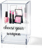 Choose Your Weapon Acrylic Cosmetic Holder, Funny Makeup Brush Organizer Gifts for Cosmetologist Makeup Lover Women Girls, Christmas Birthday Gifts for Daughter Niece Sister BFF