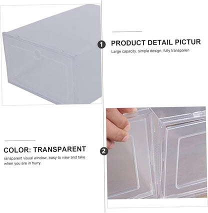 Hemobllo 6pcs Clamshell-type Shoes Box Plastic Storage Case Shoe Organizer Space-saving Sturdy Simple Design