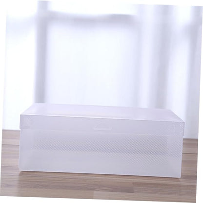 Healeved 6pcs Large Shoe Storage Boxes 33x20x12cm with Flip-top Lids White Plastic Shoe Organizer for Home Dustproof Closet Storage