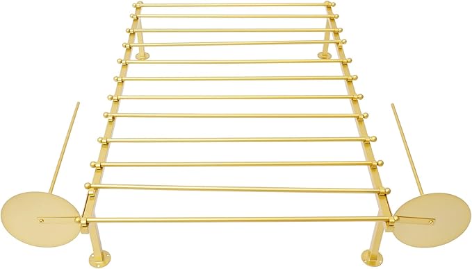 DYRABREST Wall Mounted Ribbon Organizer Rack, Metal Wrapping Paper Organizer Storage, Removable 12-Tier Hijab Organizer, 50lbs Load Capacity for Home, Craft Room, Flower Shop (Gold, 31.5 x 47.2 in)
