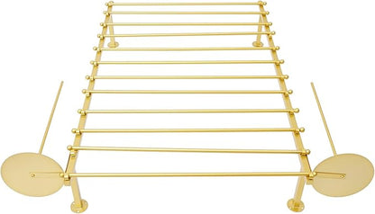 DYRABREST Wall Mounted Ribbon Organizer Rack, Metal Wrapping Paper Organizer Storage, Removable 12-Tier Hijab Organizer, 50lbs Load Capacity for Home, Craft Room, Flower Shop (Gold, 31.5 x 47.2 in)