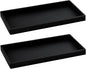 2PCS 11.8” L x 5” W Silicone Soap Dispenser Tray, Bathroom Sink Vanity Trays for Dresser Tops, Toilet, Small Black Tray for Scrubber, Lotion Bottles, Perfume, Jewelry, Candle, Key Trinket Ring-Black