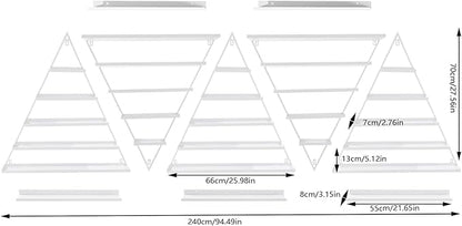 Elegant Wall Mounted Nail Polish Storage Rack Set of 10 Triangular Cosmetic Display Shelves for Essential Oil Bottles, Organize Your Lipsticks and Perfumes in Style at Home or Salon (White)