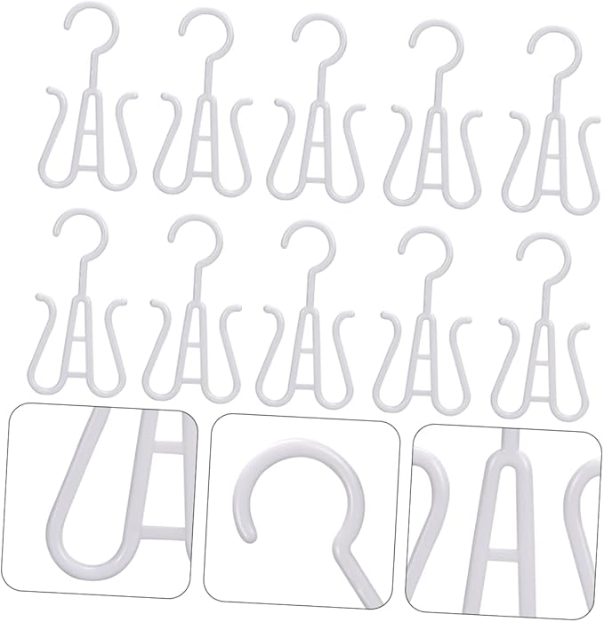 IMIKEYA 10Pcs Plastic Shoes Drying Hook Double Hook Design for Slippers Boots and Towels and Strong Shoe Hangers for Easy Organization and Space Saving