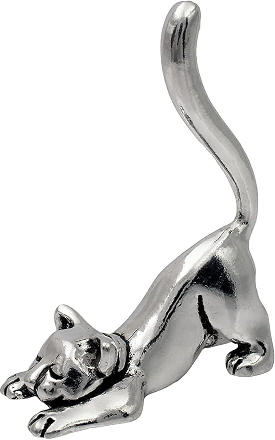 Basic Spirit Cat Stretching Ring Holder (Pewter) Yoga Pose