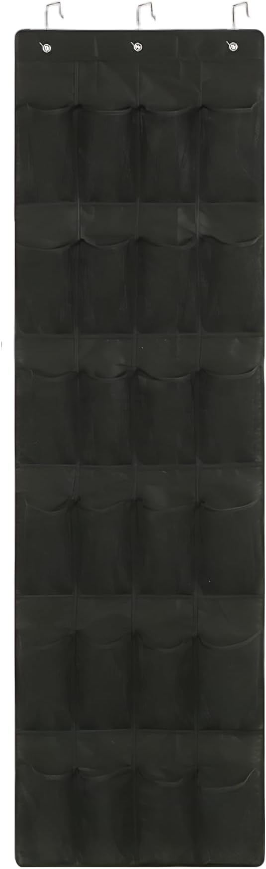 Shoe Organizer Door Hanger 24 Mesh Pocket over the Door Shoe Organizer Space Saving Hanging Storage Holder with Hooks 64x19 Inch Black