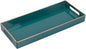 MAONAME Green Bathroom Tray, Plastic Vanity Tray, Narrow Countertop Trays with Handles, Perfume Organizer Trays for Dresser, Bathroom Accessories, 13.8" x 6" x 1.57"