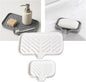 Silicone Soap Tray, Soap Dish with Drain Spout, Bathroom and Kitchen Sink Counter Organizer, Sponge Holder, Tray Perfect for Dispenser, Scrubber, Bottle, Cup on Sink, Tub or Counter - 2 Pack