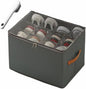 Fabric Shoe Organizer Storage Box,With Adjustable Dividers For Shoe Box,12 Separate Compartments For Boots Heels Sneakers (Gray,Set1)