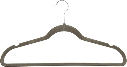 Amazon Basics Slim Velvet Non-Slip Space Saving Suit Clothes Hangers, Sturdy Metal, Gray/Silver, 30-Pack