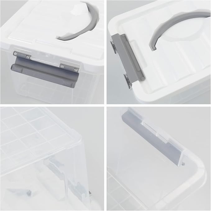 Saedy Clear Plastic Storage Bins/Containers, Multi-purpose Storage Box 6 Quart, Set of 2