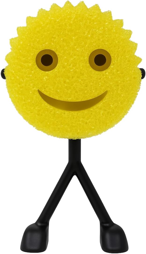 Sponge Man Holder for Scrub Daddy | Funny Stick Figure Sink Organizer with Suction Cups for Easy Sink Attachment | Compatible with Scrub Daddy Scrubbers | Made in USA (Black w/Suction Cups)