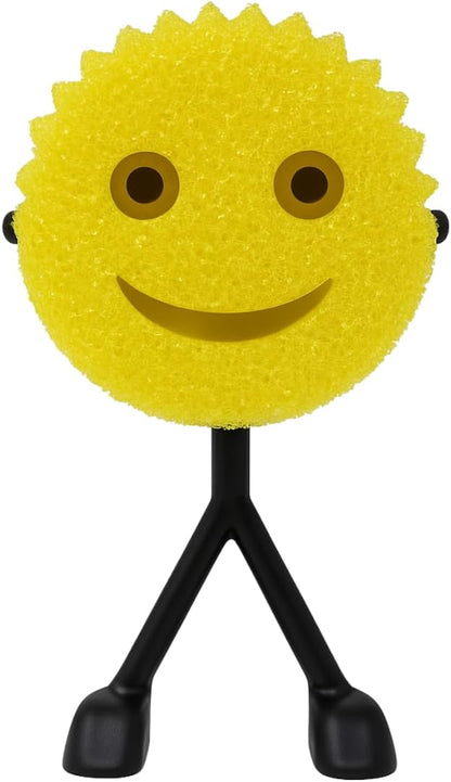 Sponge Man Holder for Scrub Daddy | Funny Stick Figure Sink Organizer with Suction Cups for Easy Sink Attachment | Compatible with Scrub Daddy Scrubbers | Made in USA (Black w/Suction Cups)