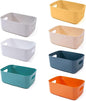 OWill 7-Pack Plastic Storage B-ins 4.2L, Small Organizer Bins for Classroom Kitchen Pantry Bathroom, Clear Storage Baskets for Shelves, Durable Containers for Bath Toy Storage & Home Organization
