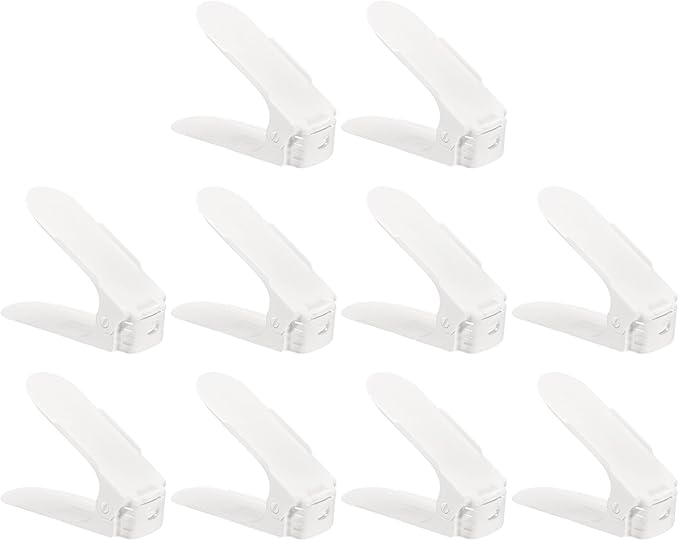 MECCANIXITY Shoe Slots Organizer 255x95x200mm Adjustable Double Layer Space Saving Shoe Rack Organizer for Closet (White, Pack of 36)